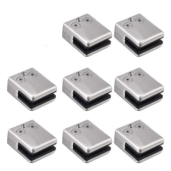 Glasklämma, 10-pack Rostfritt Stål Kvadratisk Klämma 6-8mm Glas