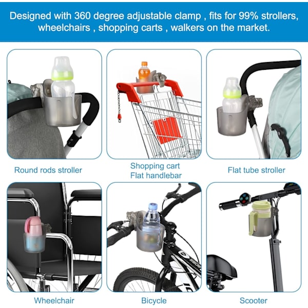 Universal koppholder for barnevogn, sykkel, rullator, etc.