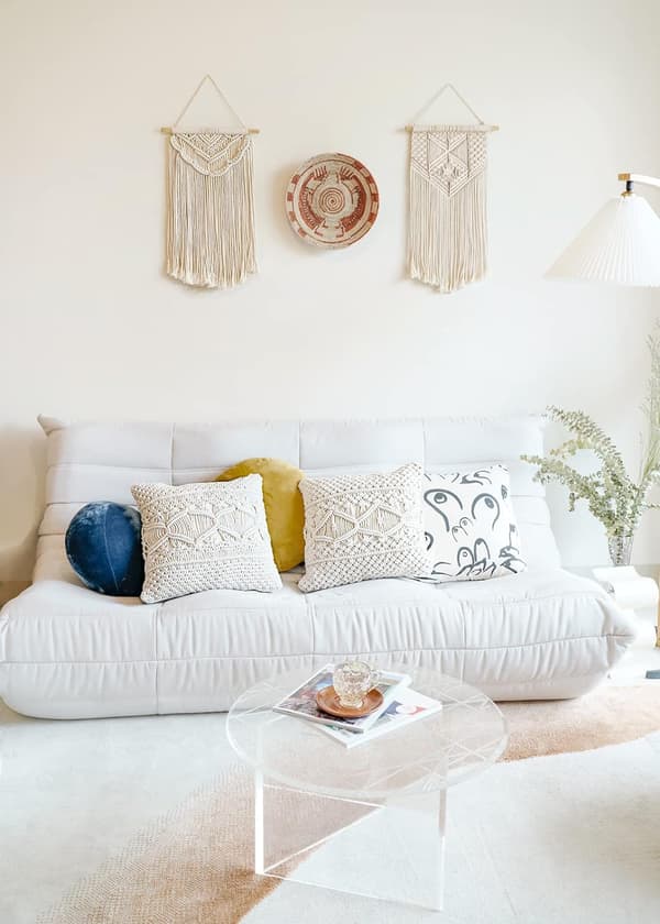 2 st Väggdekoration i spets, vävd boho-stil, hemdekoration