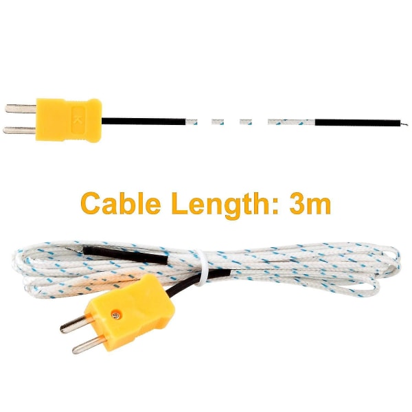 5 stk K-type termoelementsensorer 3 meter, Sensor Probe