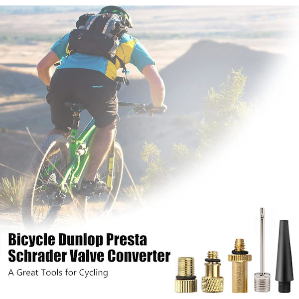5 stk. Cykelpumpe Ventiladaptere Stik, Cykelventil Adapter til C