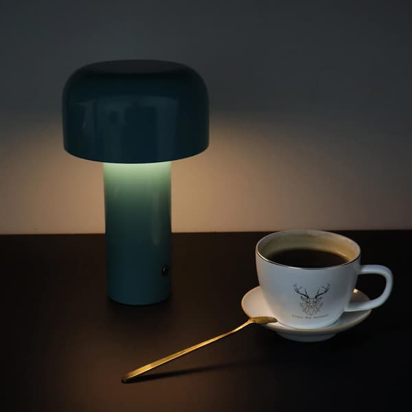 Bærbar trådløs berøringsladbare skrivebordslampe USB, blå