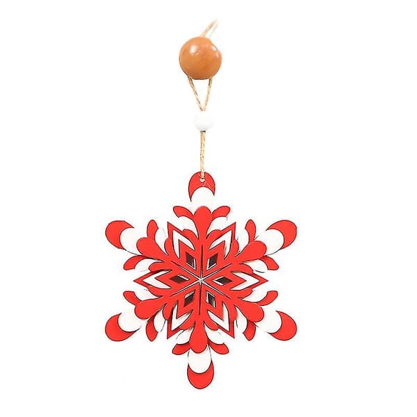 Trä Snöflingor Julgran Hängande Prydnadshängen Dec