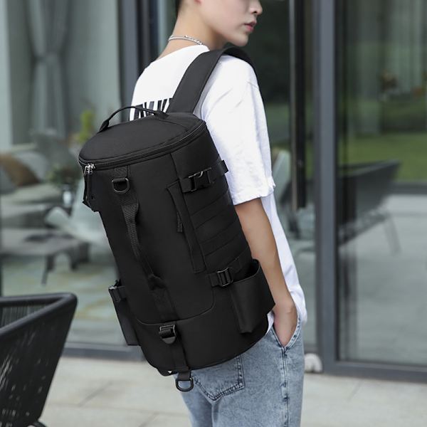 Sylinderformet fiske ryggsekk skulderbag