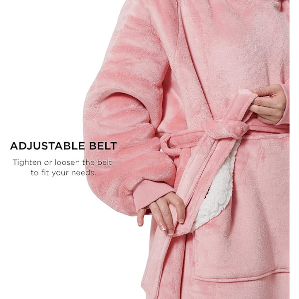 Stor Bärbar Filt Hoodie, Lång Sherpa Fleece Filttröja