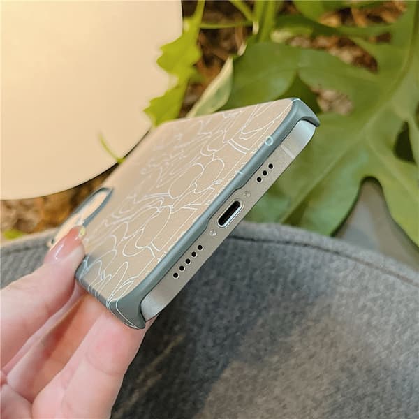 2 Personlige Mørkegrønne Blomster iPhone13PROMAX Mobildeksler