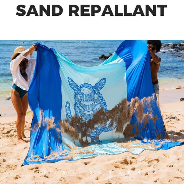 Sandfri Strandteppe 210*200CM Strandhåndkle Vanntett Stor Strandmatte For Ferier Strender Camping Reiser