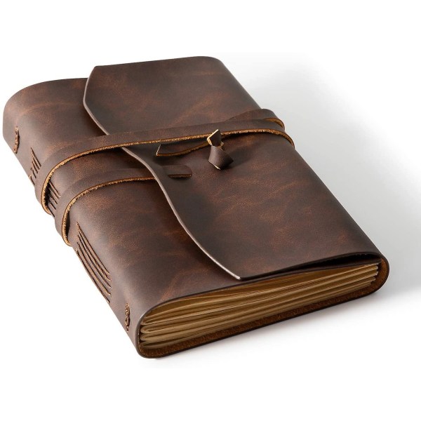 Läderjournalanteckningsbok - Läderbunden journal för män, fodrad T