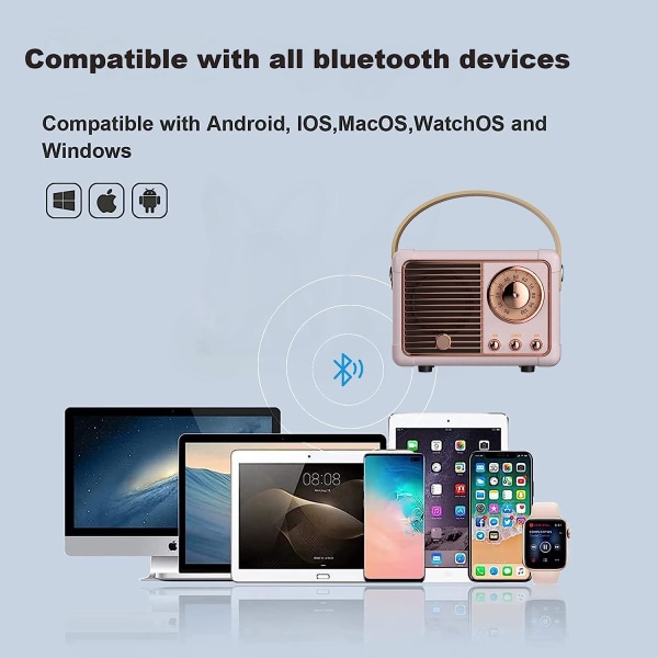 Retro Bluetooth-kaiutin, Vintage-sisustus, Pieni Langaton Bluetooth