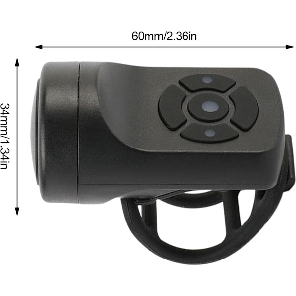（Sort）Elektronisk Cykelklokke - Høj 120dB Cykelklokke - Trådløs Ring