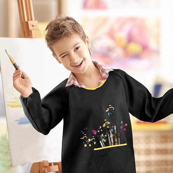 Barne-Polyester Smock 7-12 år gammel Treningsdrakt Malingforkle med