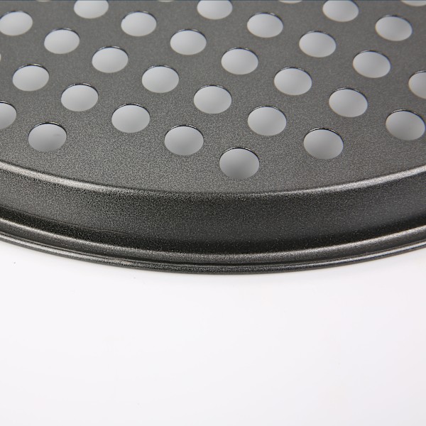 30 cm Pizzabrett med hull - Perforert Pizzabrett - Karbon