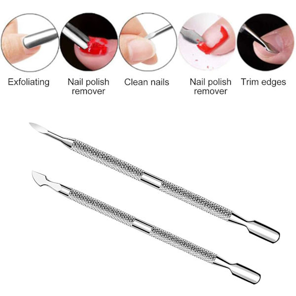 Pusher-skrapa Spatel Nagelklippare Nagelbandsavskärare, Nagelbands-pusher