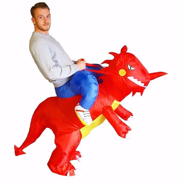 Uppblåsbar Dinosaurie Maskerad Polyesterklänning DXGHC