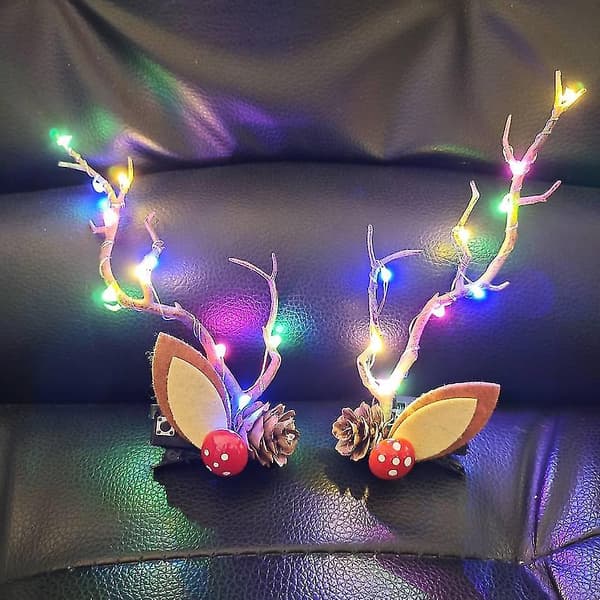 Cherry Decor Glödande julpannband Led Antler Butterfly DXGHC