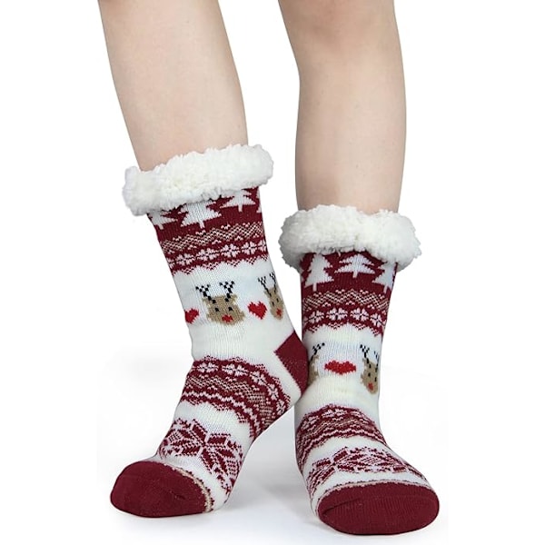 Tofflor med grepp för kvinnor - Vinter, halkfria, tjocka och fluffiga