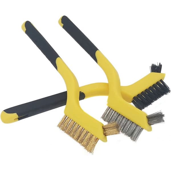 3 stk. Wire Brush Set Nylon/messing/rustfritt stål bust med Cu