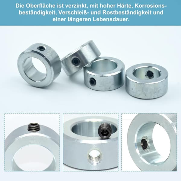 Sats med ringar, 4 st djupstoppkragar 20 mm borrdjupstopp -