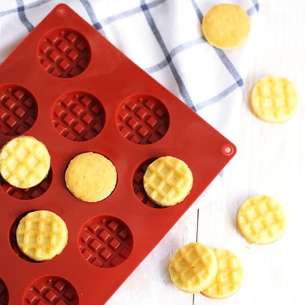 18-Hulls Silikon Mini Runde Vaffel, Kjeks, Sjokolade, Cand DXGHC