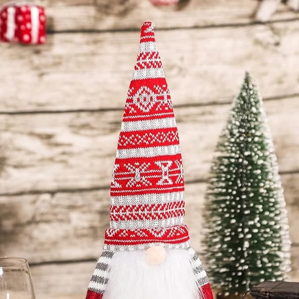 Tomte Vin-Flaskklädsel, 4-pack Handgjorda Svenska Tomtar