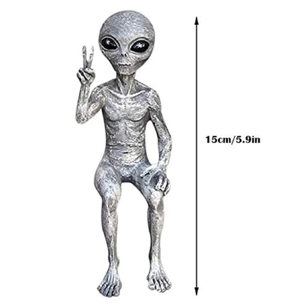 Alien-statuett, sett med 2 romvesen-statuer, utenomjordisk St