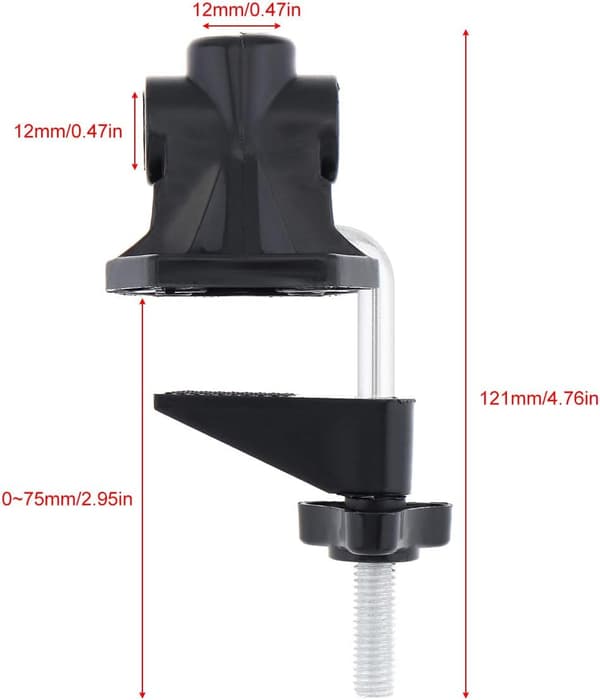 Universal skrivebordsstativklemme, erstatningslegering mikrofonstativ/bordlampe