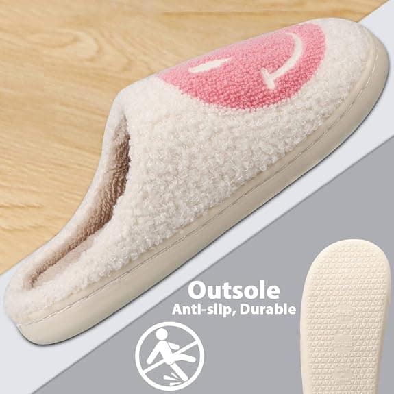 Smilende Ansikts-Topplapper Fuzzy Fluffy Topplapper Varme Koselige Hus Topplapper