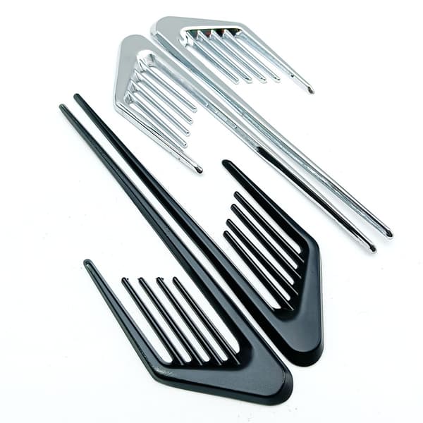 2 st Universal Euro Style Bil Luftflöde Fender Galler Chrome Si