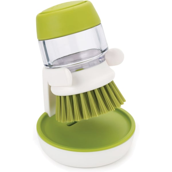 （Green）Palm Scrub - Brush with Dishwashing Liquid Reservoir