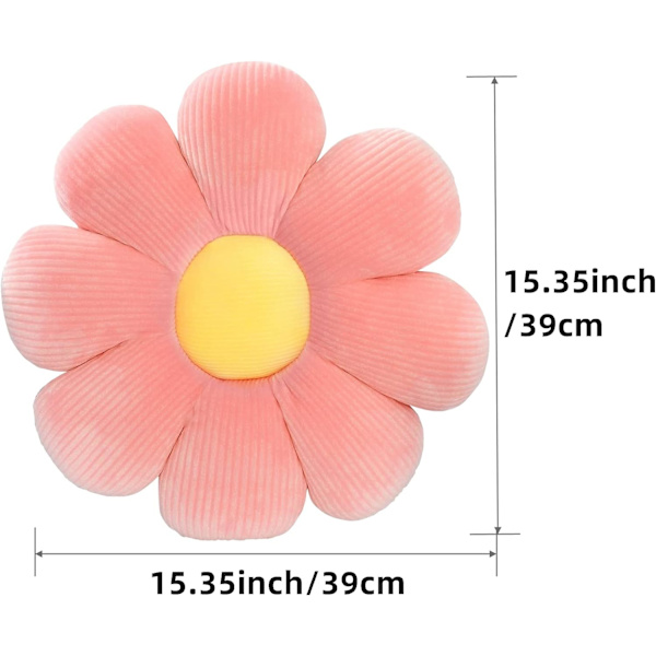 2 stk Blomsterpute - Rosa & Hvit Daisy Blomsterformet Kastpute