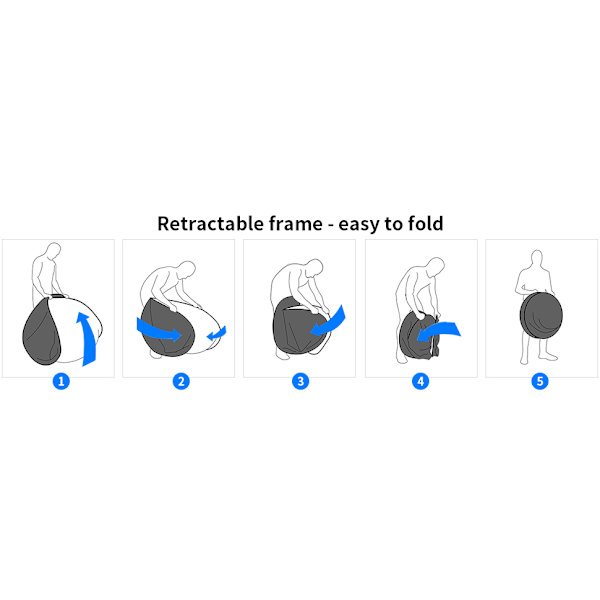 1 stk 31,5\" / 80 cm Lysreflektor Foldbar Multi-Rulle Remtaske