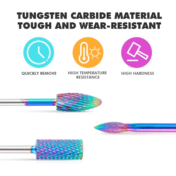 10-pack Elektrisk Nagelfrässats 3/32\" Tungstenkarbid Elektrisk Nag