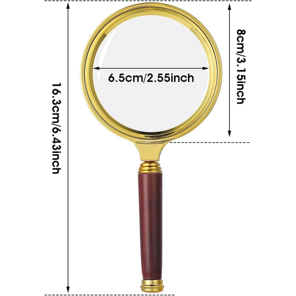 10x Håndholdt Forstørrelsesglas til Ældre Læsning Svejsning Inspektion