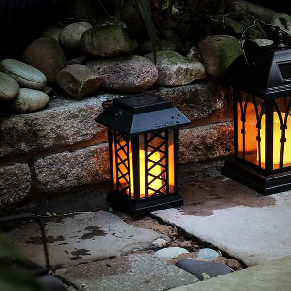 Ferielys Mat Sort Udendørs Dekorativ Solcellelampe med LE