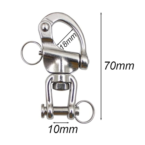2-delt Svingbar Svingbar Snap Hook Rustfrit Stål Shackle 316 Stain