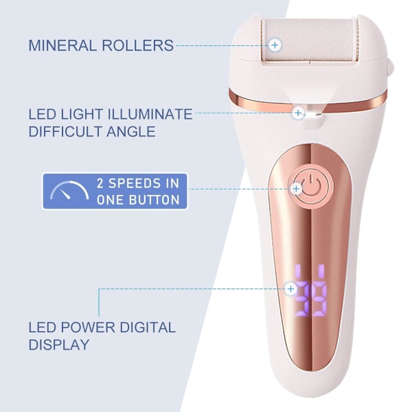 Foot File Callus Remover-Sähköinen jalkakovetinpoistoaine, Ladattava