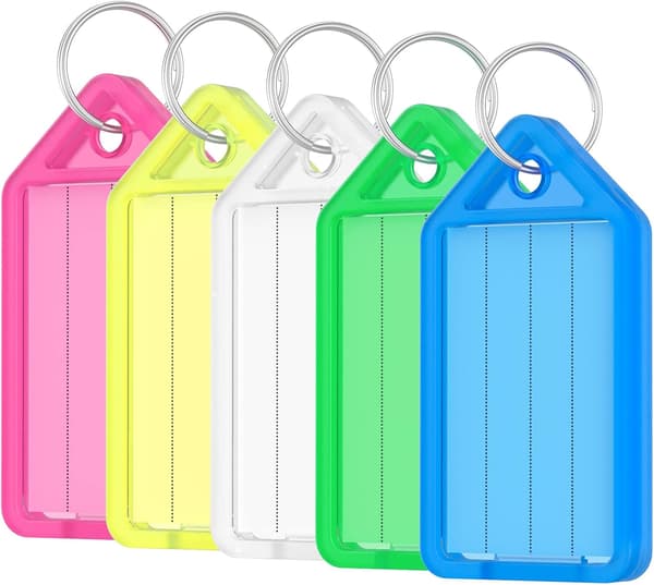 5Cm Slidstærke Plastik Nøglemærker i 5 Farver Identifica DXGHC