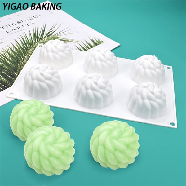 Moussekakeform 6 med Santa Ana blomster silikonform DIY cho