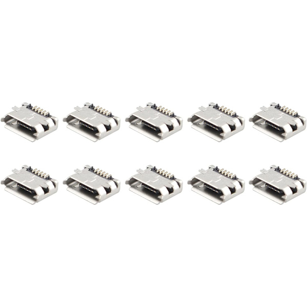 10-pack Micro USB Typ B Honkontakt 180 Grader 5-polig SMD SM