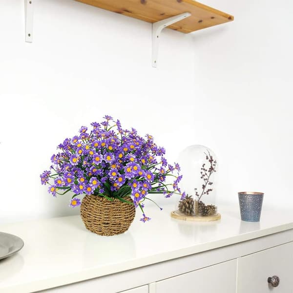 8 stk. Kunstige Margueritblomster, Plastik Kunstige Blomster, UV-Resistente