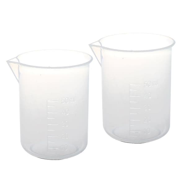 2 st 50 ml laboratorieplast vatten vätskemätkopp Tra DXGHC