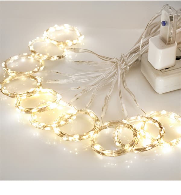 Gardinslys 3M*3M 300LED med 8 Moduser Fjernkontroll Timer Justerbar