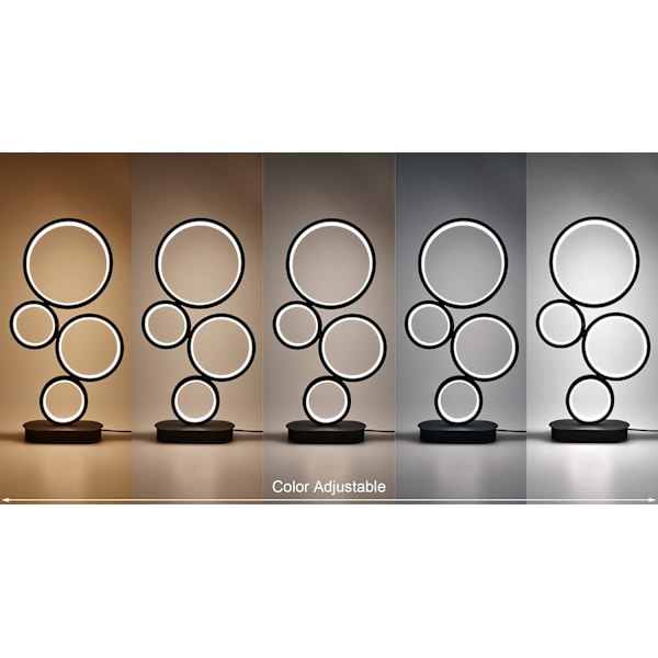 4-sirkel Dimbar LED Bordlampe, Moderne Rund Lampe, Unikt Design