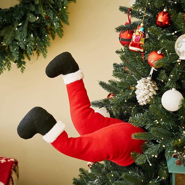Røde Julemandens Elf Kropsdekorationer Dekorationer Burlap Pose-able P