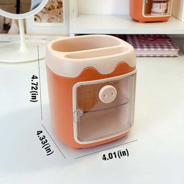 Kawaii grisepenholder, sød kosmetisk opbevaringsbøtte, Kawaii multifunktionel