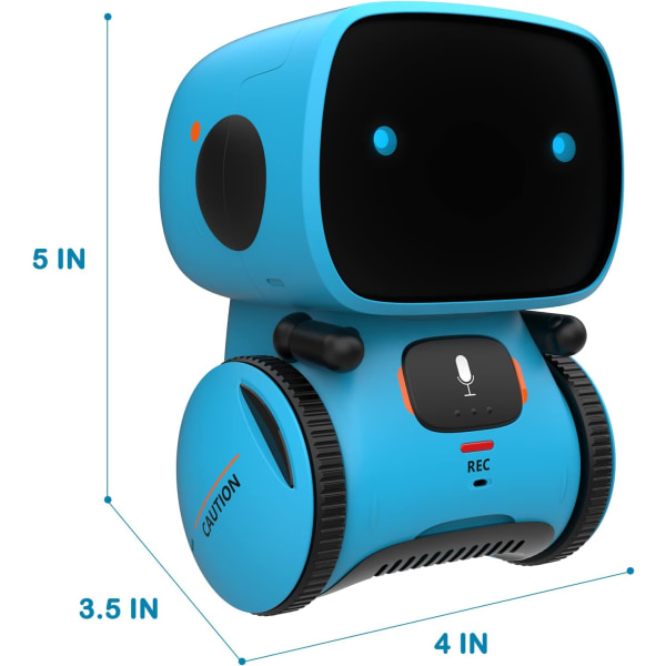 （blå）Barnas robotleketøy, interaktivt smart snakkerobot med stemme