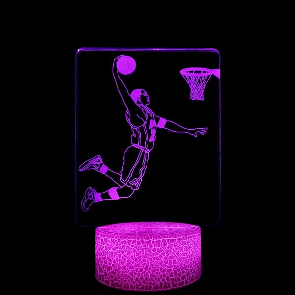 3D Illusion Natlys LED Bordlampe Berøringsstyring 7 Farveskift