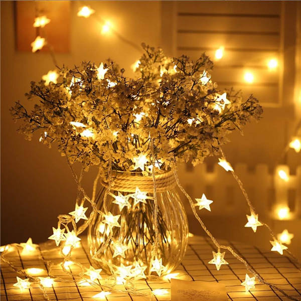 10m 100 LED Batteridrevne Stjernelys, Plug-in Feelysslynge