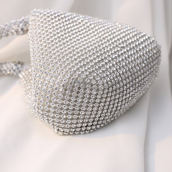 Kvinders Rhinestone Clutch Aftensposer Glitrende Triangle P