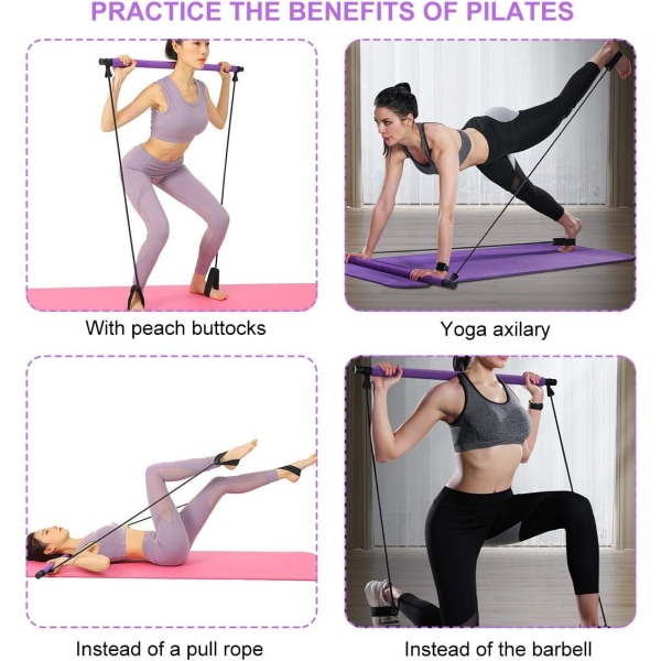 Justerbar Pilatesstav för Elastisk Styrketräning, Kroppsskulptering